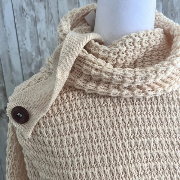 Cream Knit Cowl Neck Sweater - Picture 3 of 4